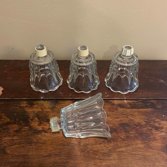 Vintage HomeCo glass pegged votive tea candle holders sconce tulip Set of 4